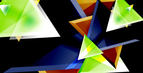 Glossy shiny triangles background