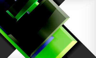 Bright colorful square shape blocks geometrical background