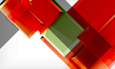 Bright colorful square shape blocks geometrical background