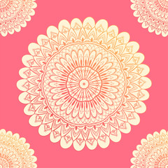 Ornamental seamless pattern with mandala. Vintage, paisley elements. Ornament. Traditional, Ethnic, Turkish, Indian motifs. Great for fabric and textile, wallpaper, packaging or any desired idea