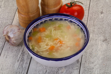 Chicken soup with noodles