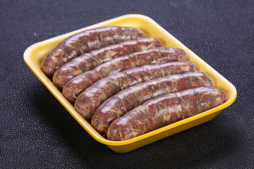 Raw lamb sausages