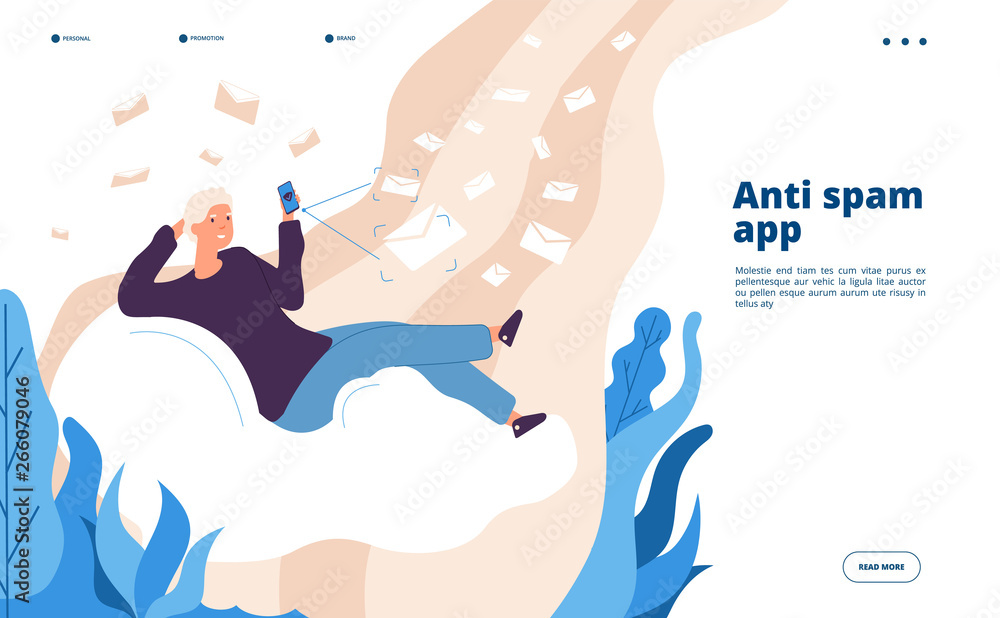Poster anti spam app. electronic inbox verification spam filtering piracy virus protection spammer mail saf