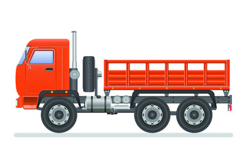 Truck vector illustration isolated on white background. Transportation vehicle. 