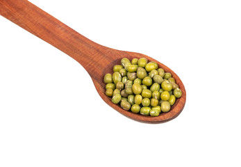 Mung beans in spoon