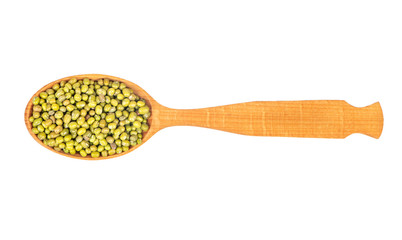 Mung beans in spoon
