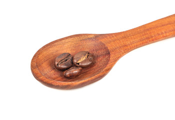 Coffee beans in spoon