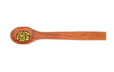 Mung beans in spoon