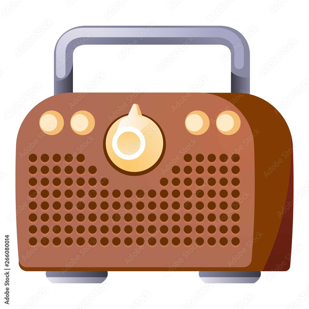 Poster retro radio box icon. cartoon of retro radio box vector icon for web design isolated on white backgr