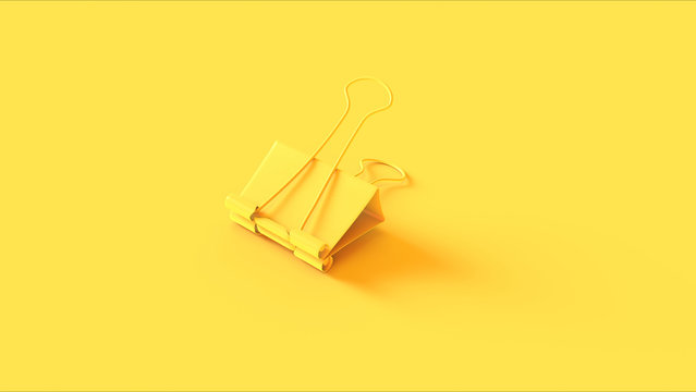 Yellow Bull Dog Clip 3d Illustration 3d Render