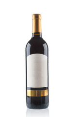 Red wine glass isolated on white background