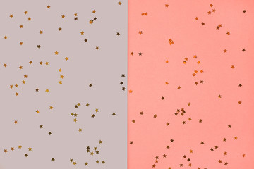 Abstract geometric paper background in coral color.