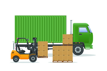Cargo truck delivery vector illustration.