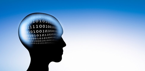 Digitale Zeichen im Kopf