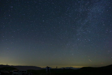 日本の四国カルストの星空