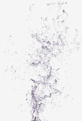 Water splash looks like an explossion with many bubbles and particles white background 3d render