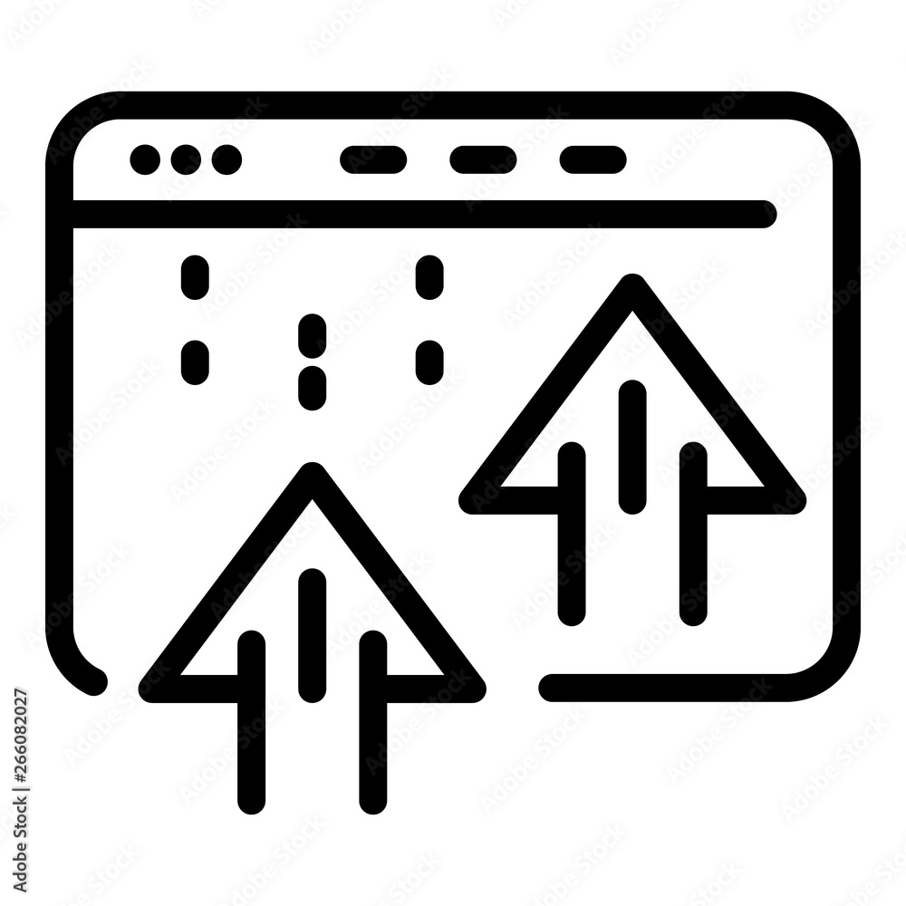 Poster software window arrows icon. outline software window arrows vector icon for web design isolated on w