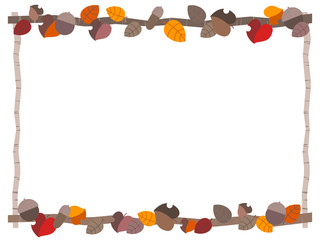 秋の木の葉のイラストフレーム