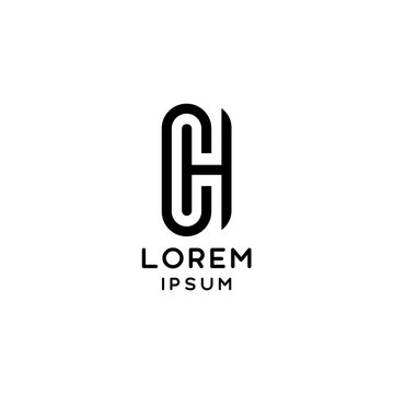 CH letter initial logotype modern and minimalist concept design 