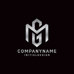 Initial GM letter logo concept simple and minimalist style