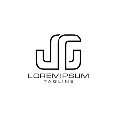 JG abstract minimalist geometric monogram letter logotype