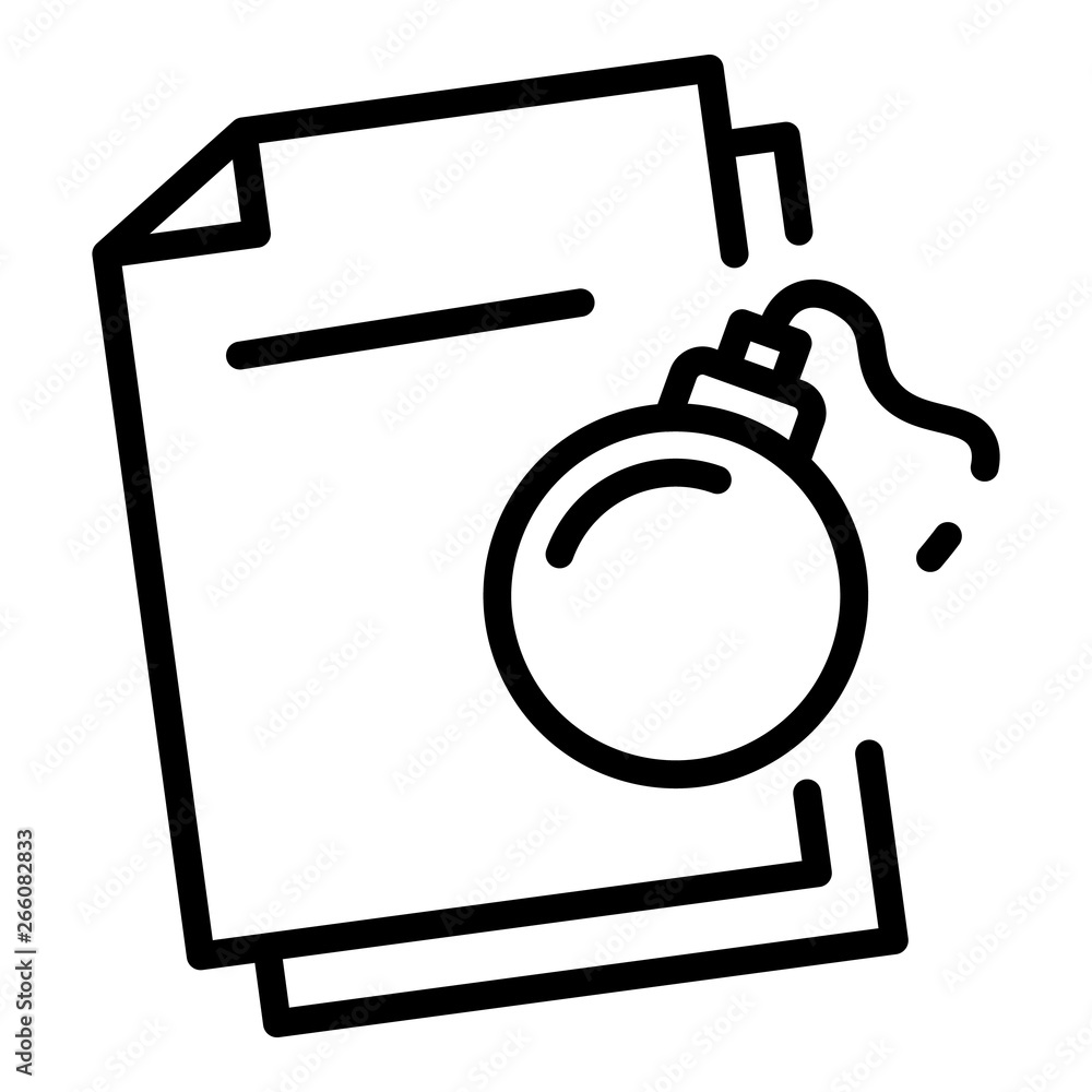 Poster bomb hacking icon. outline bomb hacking vector icon for web design isolated on white background