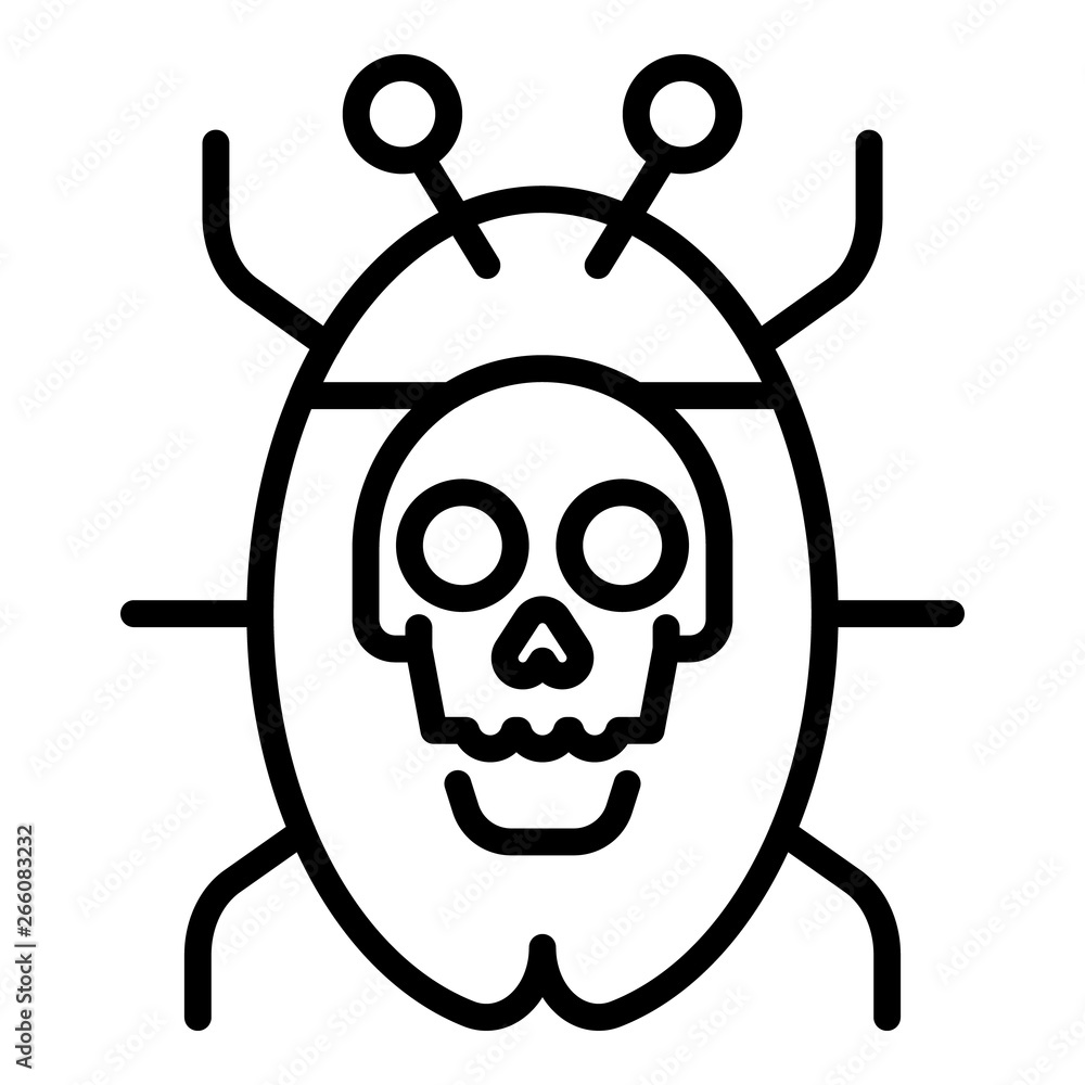 Poster internet virus icon. outline internet virus vector icon for web design isolated on white background