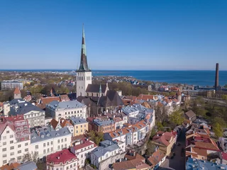 Deurstickers Aerial view of old city of Tallinn © photoexpert