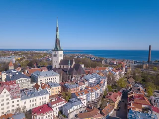 Deurstickers Aerial view of old city of Tallinn © photoexpert