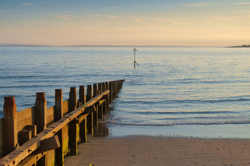 Fototapeta premium Sea Defences, West Wittering Beach, UK