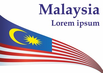 Flag of Malaysia, Malaysia. Template for award design, an official document with the flag of Malaysia. Bright, colorful vector illustration.