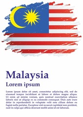 Flag of Malaysia, Malaysia. Template for award design, an official document with the flag of Malaysia. Bright, colorful vector illustration.