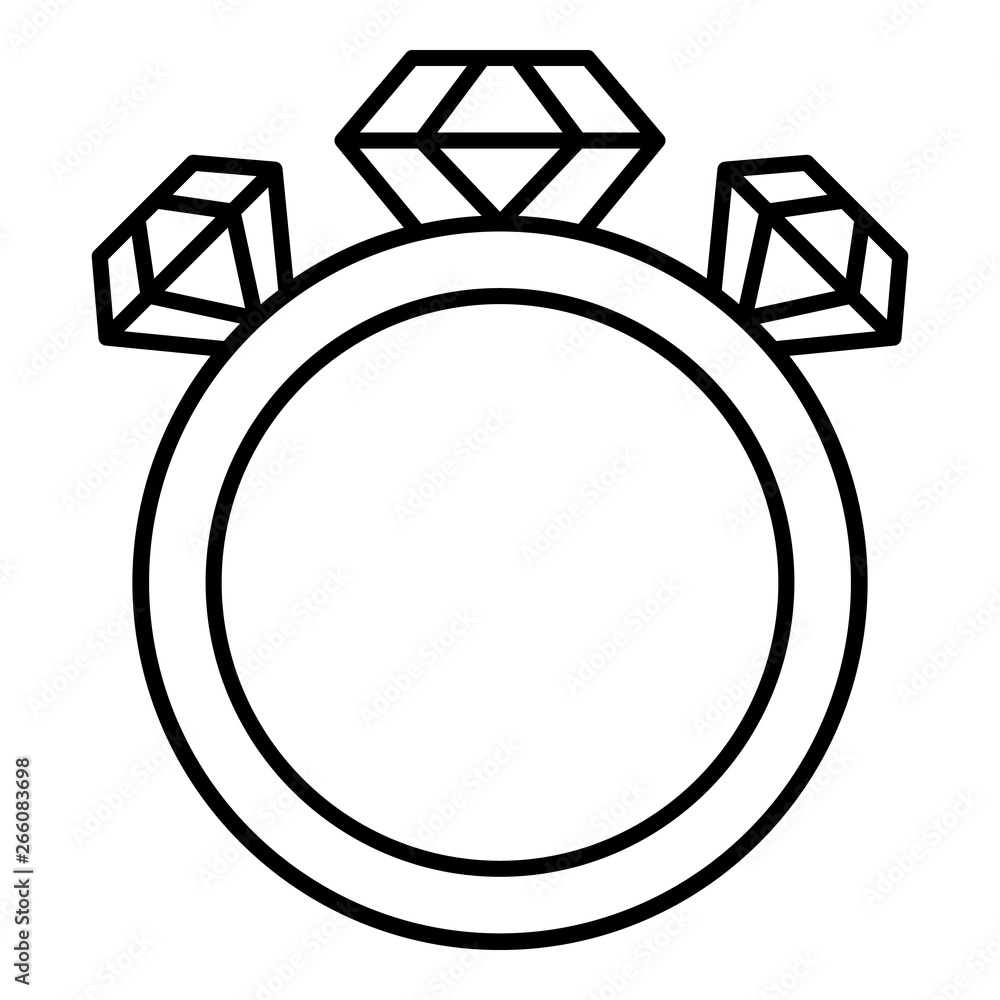 Poster ring with three diamonds icon. outline ring with three diamonds vector icon for web design isolated 