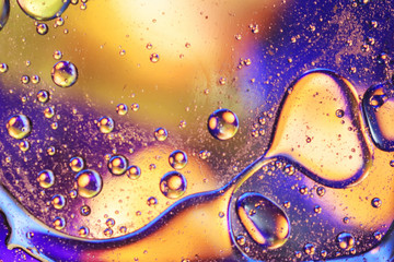 Abstract colorful oil wave on water background