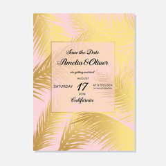 Minimalist botanical wedding invitation card template design. Vector decorative greeting card or invitation design background. Wedding Invitation, save the date, rsvp, invite card.