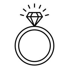 Swarovski crystal ring icon. Outline swarovski crystal ring vector icon for web design isolated on white background