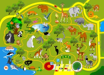Tuinposter dierentuin kaart © sababa66
