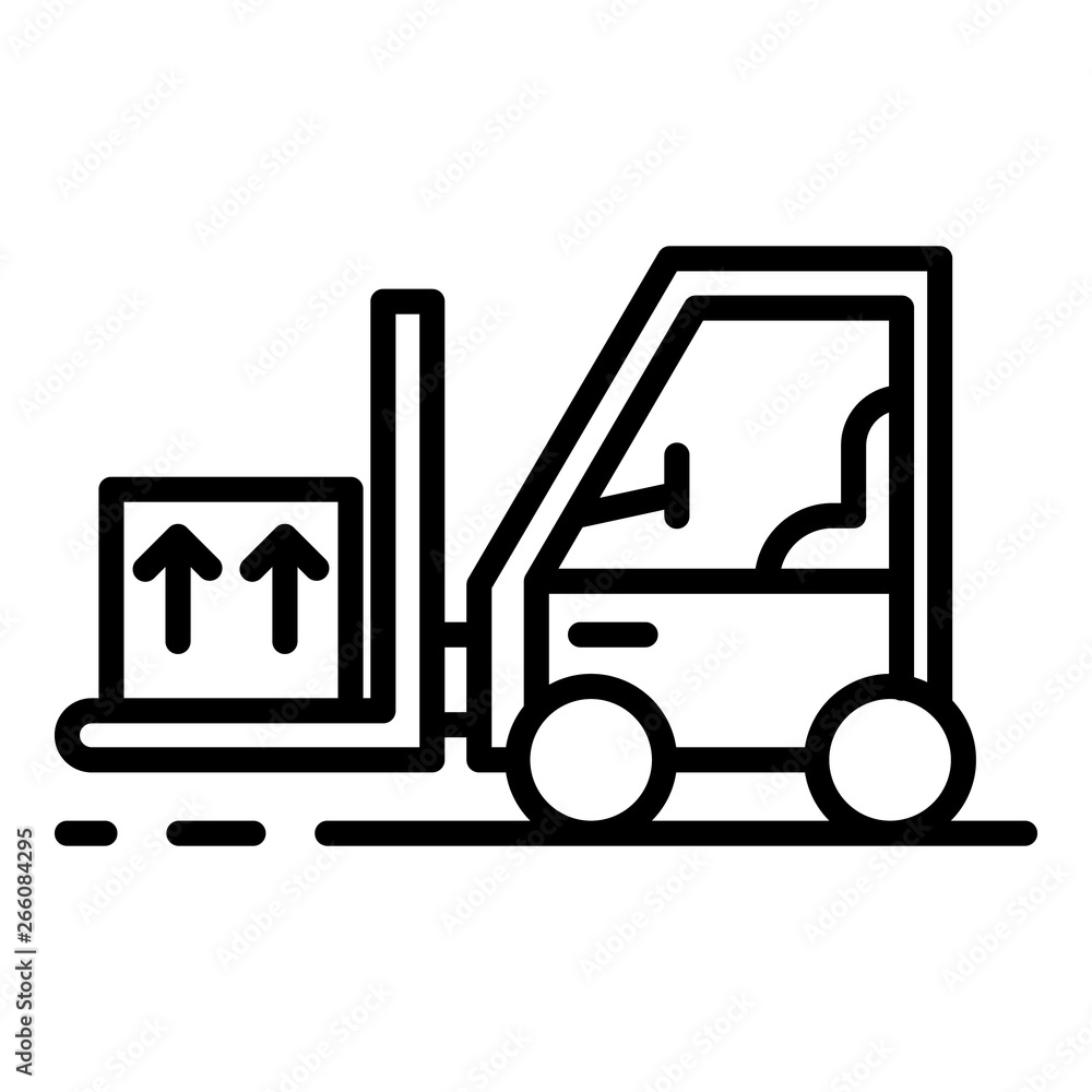 Wall mural forklift with goods icon. outline forklift with goods vector icon for web design isolated on white b