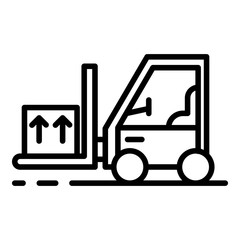 Forklift with goods icon. Outline forklift with goods vector icon for web design isolated on white background