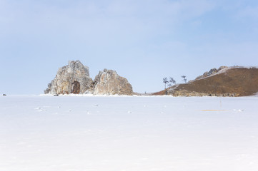 Naklejka na ściany i meble Cape Burkhan on Olkhon Island at Baikal Lake