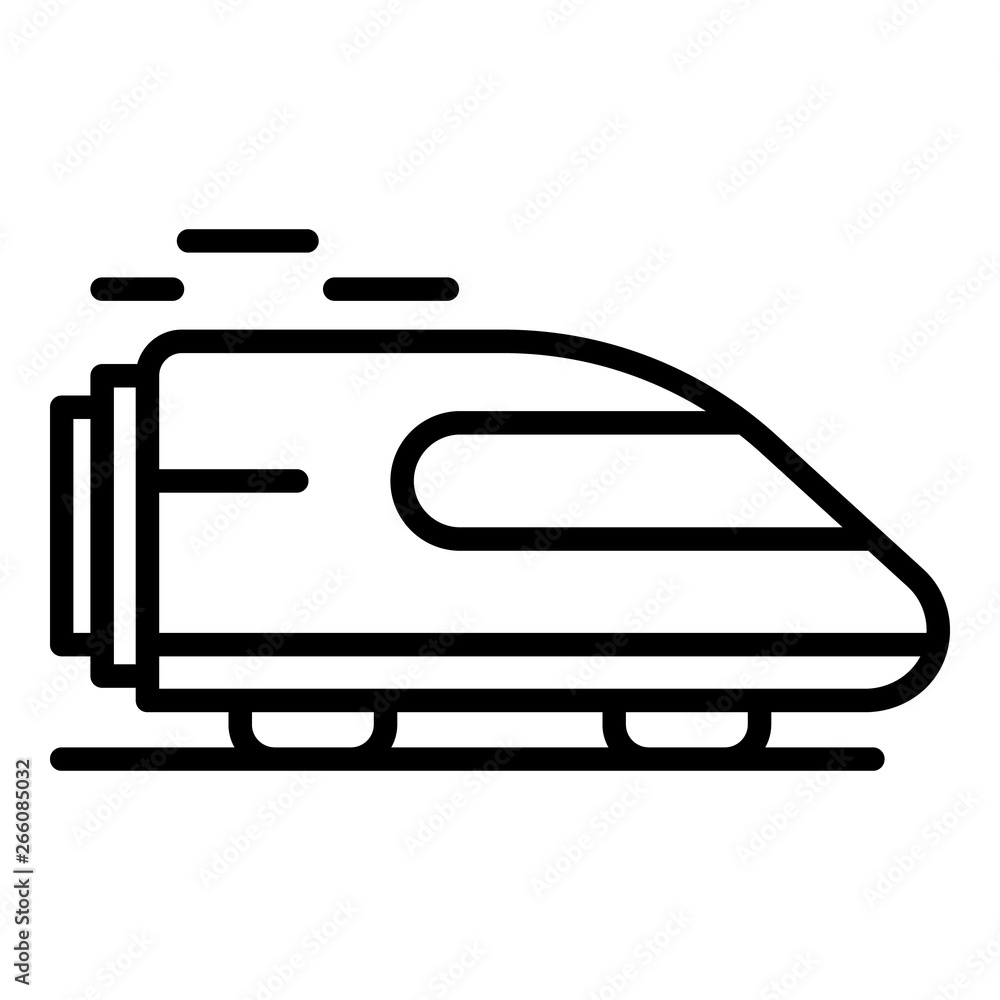 Aufkleber fast train icon. outline fast train vector icon for web design isolated on white background