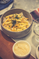 french fries closeup view.  