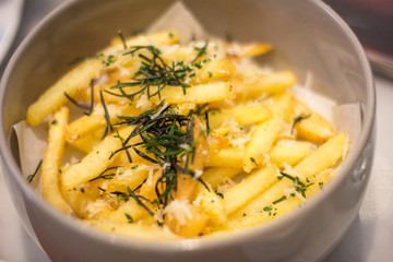 french fries with mayonnaise. 
