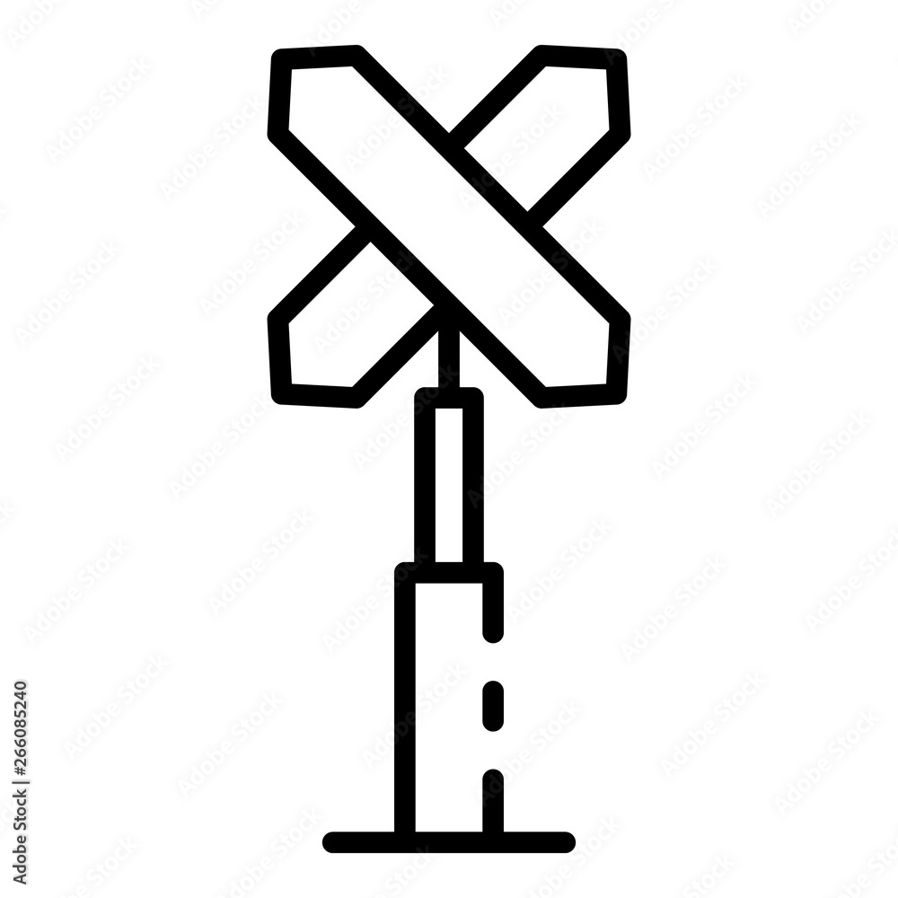 Poster railway intersection sign icon. outline railway intersection sign vector icon for web design isolate