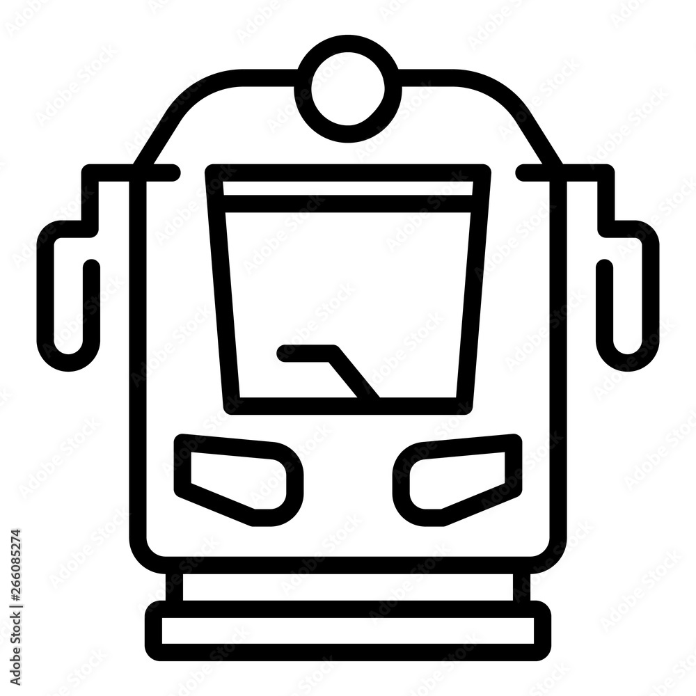 Poster train front view icon. outline train front view vector icon for web design isolated on white backgro
