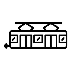Electric train icon. Outline electric train vector icon for web design isolated on white background