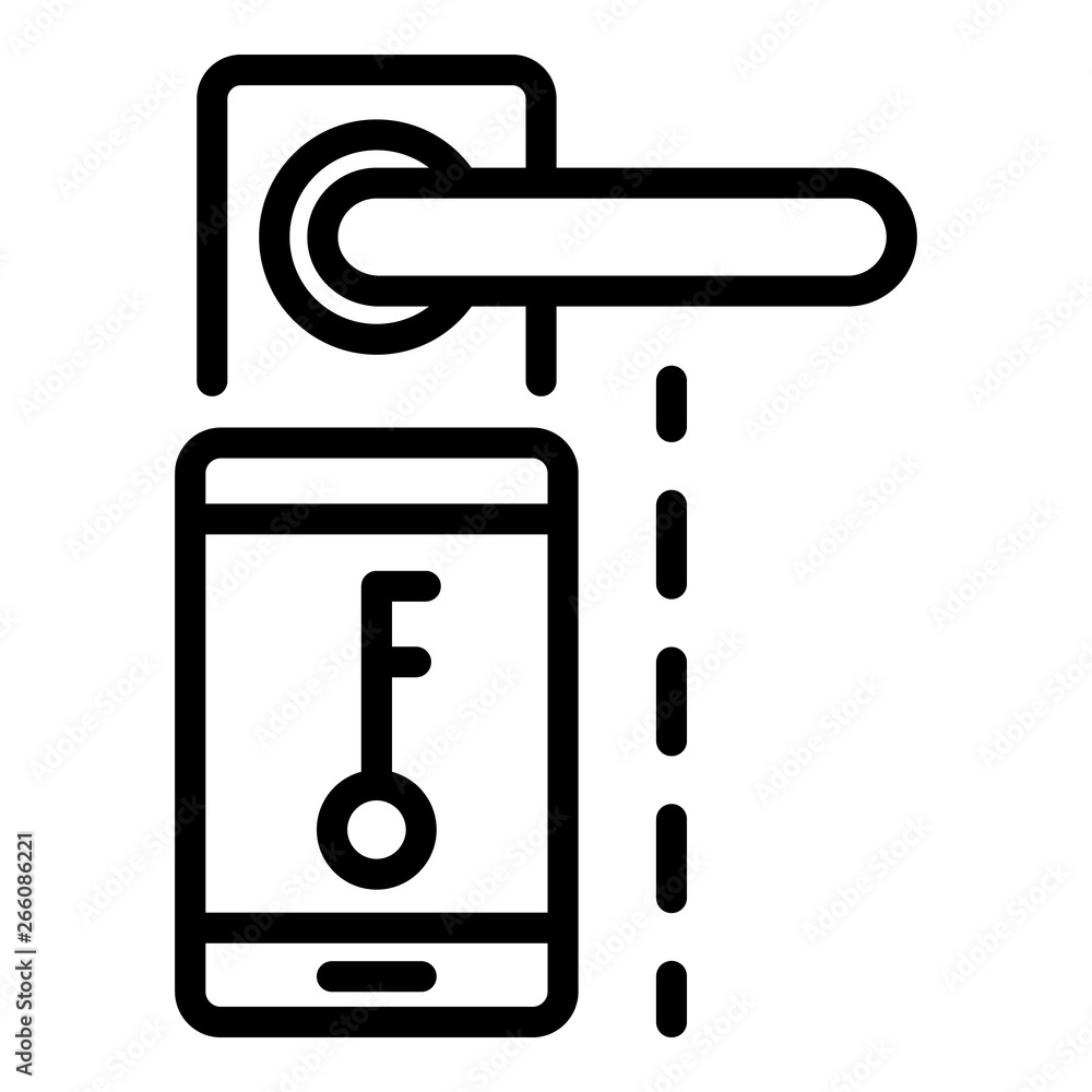 Poster smart lock icon. outline smart lock vector icon for web design isolated on white background