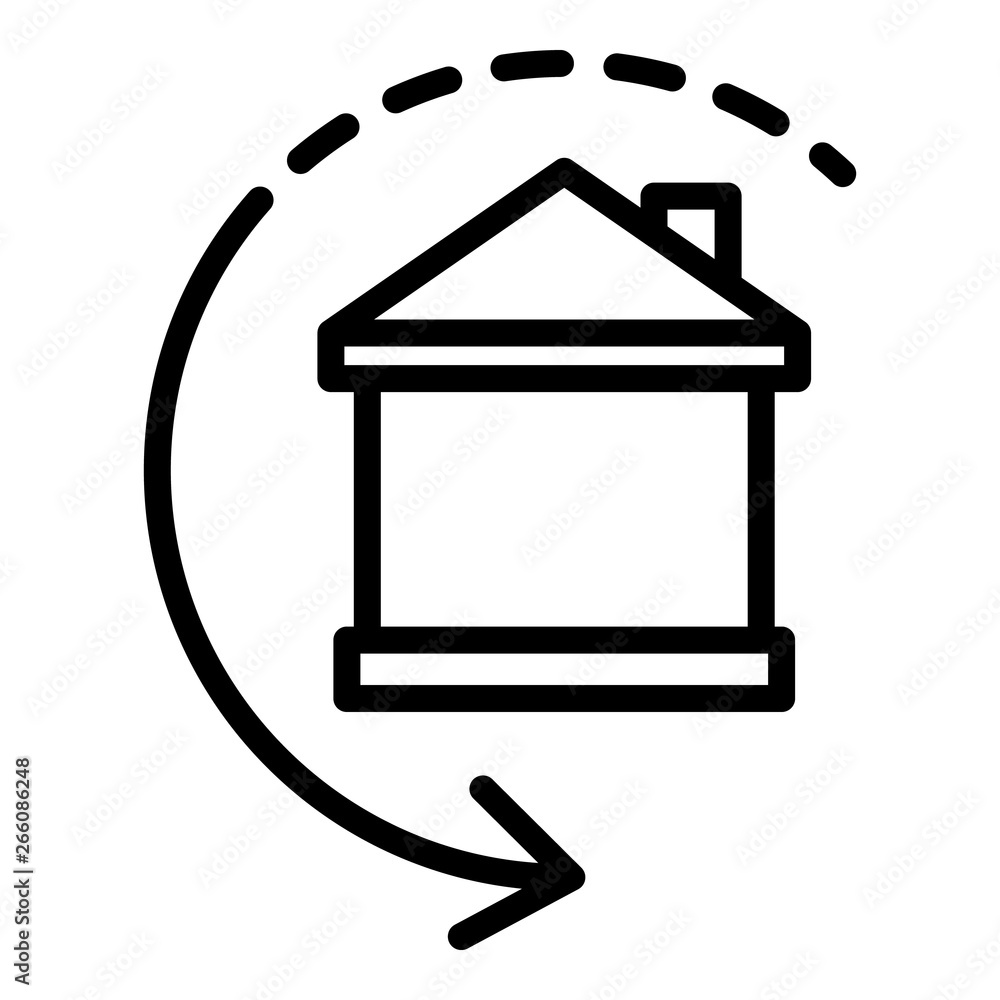 Poster reboot smart home icon. outline reboot smart home vector icon for web design isolated on white backg