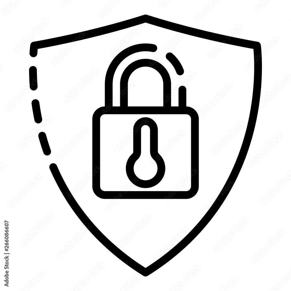 Poster smart lock protection icon. outline smart lock protection vector icon for web design isolated on whi