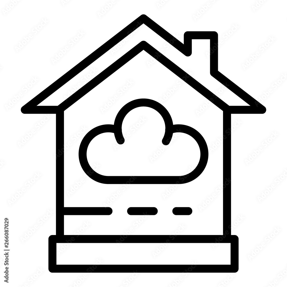 Poster smart home cloud icon. outline smart home cloud vector icon for web design isolated on white backgro